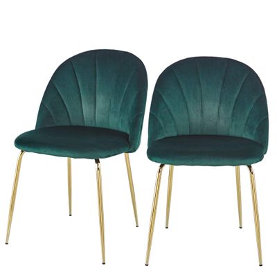 Anwick Modern Velvet Dining Chairs Set of 2,Accent Chairs with Gold Legs and Comfortable backrest,Upholstered Seat for Living Room Bedroom Kitchen Vanity