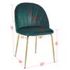 Anwick Modern Velvet Dining Chairs Set of 2,Accent Chairs with Gold Legs and Comfortable backrest,Upholstered Seat for Living Room Bedroom Kitchen Vanity view 2