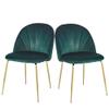 Anwick Modern Velvet Dining Chairs Set of 2,Accent Chairs with Gold Legs and Comfortable backrest,Upholstered Seat for Living Room Bedroom Kitchen Vanity view 3