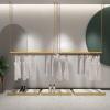 2 Pcs- 47"Height Adjustable Gold Clothing Racks Hanging Rack Ceiling Metal Clothes Rack Boutiques Store Retail Display Wedding Dress Organization Iron Chain Commercial Garment Rack Storage Hanger view 1