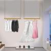 2 Pcs- 47"Height Adjustable Gold Clothing Racks Hanging Rack Ceiling Metal Clothes Rack Boutiques Store Retail Display Wedding Dress Organization Iron Chain Commercial Garment Rack Storage Hanger view 4