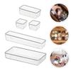 Zerodeko 5pcs Organizer Storage Cases for Desk Versatile Divider Trays for Cosmetics and Sundries for Home Office and Bathroom Storage view 4