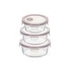 XXZY Cereal Dispenser Canisters Set Storage Containers with Airtight Lids 3 Pcs Airtight Glass Prep Containers,Lunch Containers for Microwav Suitable for Cereals, Snacks and Sugar view 1
