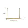 Ceiling Shelf, Nordic Solid Wood Gold Iron Pipe Hanging Floating Shelves Kitchen Restaurant Bar Wine Glass Rack Ceiling Mount Storage Display Rack Decor for Living Room, 5 Sizes (Size : 140x25x50cm) view 3