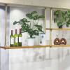 Ceiling Shelf, Nordic Solid Wood Gold Iron Pipe Hanging Floating Shelves Kitchen Restaurant Bar Wine Glass Rack Ceiling Mount Storage Display Rack Decor for Living Room, 5 Sizes (Size : 140x25x50cm) view 4