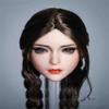 1/6 Scale Female Head Sculpt, Beauty Asia Girl Planted Hair Head Carved for 12inch Action Figure Body Doll (Two Braided Hair) view 1