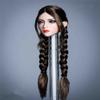 1/6 Scale Female Head Sculpt, Beauty Asia Girl Planted Hair Head Carved for 12inch Action Figure Body Doll (Two Braided Hair) view 3