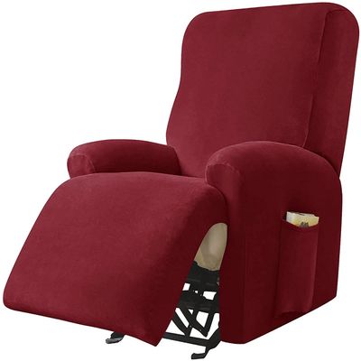 4 pieces Recliner Stretch Sofa Slipcover Recliner Chair Cover Relaxation Armchair Cover with Pockets Soft Polyester Spandex Recliner Cover Slipcover for Living Room Furniture Cover ( Color : #51 )