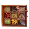 Multipurpose Storage Box for Kitchen with 1Spoon / Wooden Masala Dabba Spice Box with Glass Lid (SQUARE) view 1