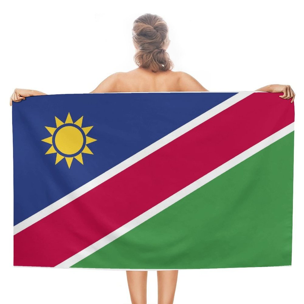 Namibia Flag Beach Towel Beach Blanket Large Towels Oversized Lightweight Sand Free Towel for Adults Travel Gym Camping Pool Yoga Outdoor and Picnic