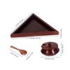 Multipurpose Storage Box for Kitchen with 1Spoon / Wooden Masala Dabba Spice Box with Glass Lid (TRIANGLE) view 2