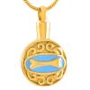 LiHiFG Dog Bone & Round Stainless Steel Memorial Urn Pendant Hold Ashes Keepsake Jewelry for Pet Cremation Necklace with Funnel view 1