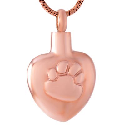 LiHiFG Loss of Pet Memorial Urn Jewelry Dog Paw in My Heart Stainless Steel Cremains Necklace Hold Ashes Keepsake for Animal