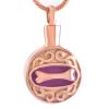 LiHiFG Dog Bone & Round Stainless Steel Memorial Urn Pendant Hold Ashes Keepsake Jewelry for Pet Cremation Necklace with Funnel view 1