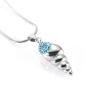 LiHiFG Hold Blue Crystal Field Snail Cremation Necklace Jewelry Stainless Steel Pet Memorial Ashes Pendant with Free Funnel Kit view 1