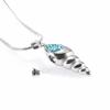 LiHiFG Hold Blue Crystal Field Snail Cremation Necklace Jewelry Stainless Steel Pet Memorial Ashes Pendant with Free Funnel Kit view 2