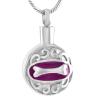 LiHiFG Dog Bone & Round Stainless Steel Memorial Urn Pendant Hold Ashes Keepsake Jewelry for Pet Cremation Necklace with Funnel view 1