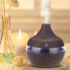 Wood Grain Humidifiers for Home, Top Fill Wood Grain USB Humidifier LED Night Light Mist Maker Ideal for Bedroom Office Nursery Car Baby Water Drop Shape Compact Design view 2