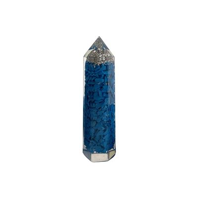 VIE Orgonite Obelisk Tower, 8x2x2cm, Turquoise