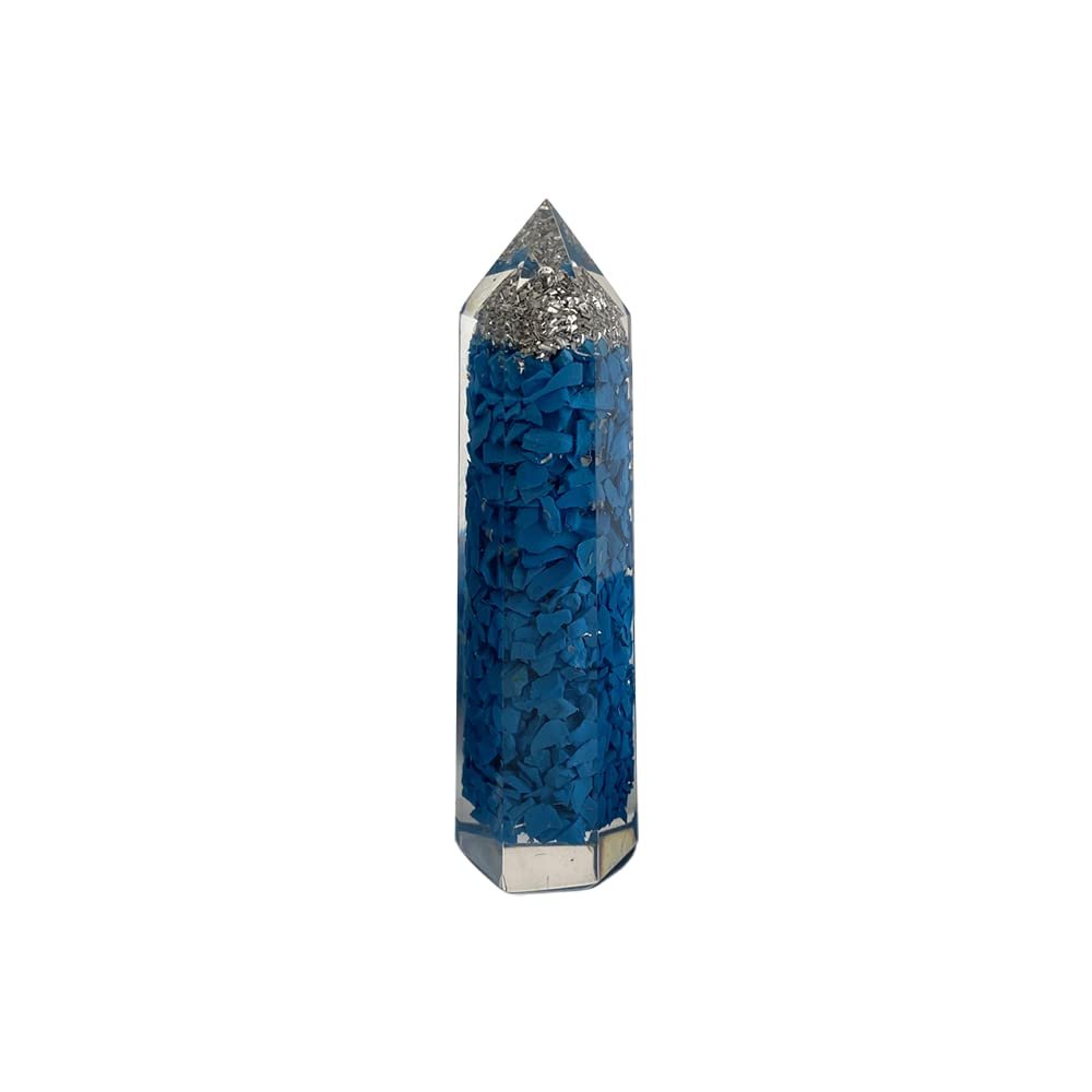 VIE Orgonite Obelisk Tower, 8x2x2cm, Turquoise