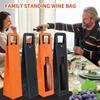 Leather Wine Gift Bag 16.1"x 3.5"x 3.5",Reusable Metal Clasp Gift Wine Bag view 4