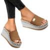 ZBYY Women's Platform Sandals Espadrilles Slip on Slides Sandal Peep Toe Summer Beach Outdoor Platform Mules Flat Sandals view 1