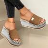 ZBYY Women's Platform Sandals Espadrilles Slip on Slides Sandal Peep Toe Summer Beach Outdoor Platform Mules Flat Sandals view 2