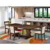 East West Furniture LAMZ5-N8-32 5 Piece Dining Table Set Includes a Rectangle Kitchen Table with Removable Leaf and 4 Light Beige Linen Fabric Upholstered Chairs, 42x92 Inch, Walnut view 2