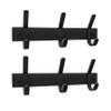 Matte Black Small Coat Rack Wall Mount  9 Inch Stainless Steel Hook Rail with 3 Double Coat Hooks  Wall Mounted Entryway Organizer for Coats, Hats, Bags, Towels, Robes, Closet or Bathroom - 2 Pack view 1
