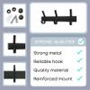 Matte Black Small Coat Rack Wall Mount  9 Inch Stainless Steel Hook Rail with 3 Double Coat Hooks  Wall Mounted Entryway Organizer for Coats, Hats, Bags, Towels, Robes, Closet or Bathroom - 2 Pack view 3