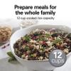Hamilton Beach Digital Programmable Rice Cooker & Food Steamer,12 Cups Cooked (6 Uncooked), with Slow Cook & Hard-Boiled Egg Functions, Steam & Rinse Basket, Blue (37561) view 3