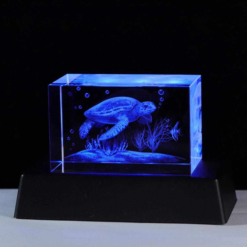 Qianwei 3D Crystals sea Turtle Decor Gifts for Women, Turtle Figurines Stuff Gifts for Turtle Lovers sea Turtle Statue Paperweight Birthday for Best Friend, Keepsake&Paperweight