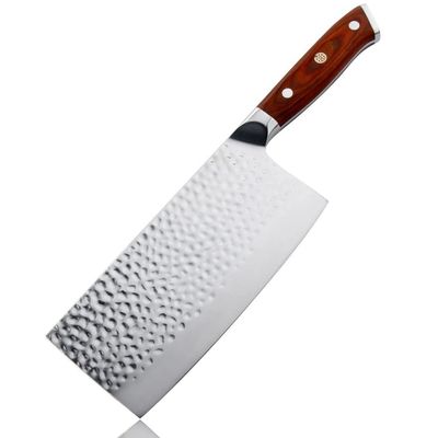 Meat Cleaver, 7" Cleaver Knife Forged Blade German 1.4116 Steel Meat Slicing Cooking Knife Razor Sharp Kitchen Knives Wood Handle