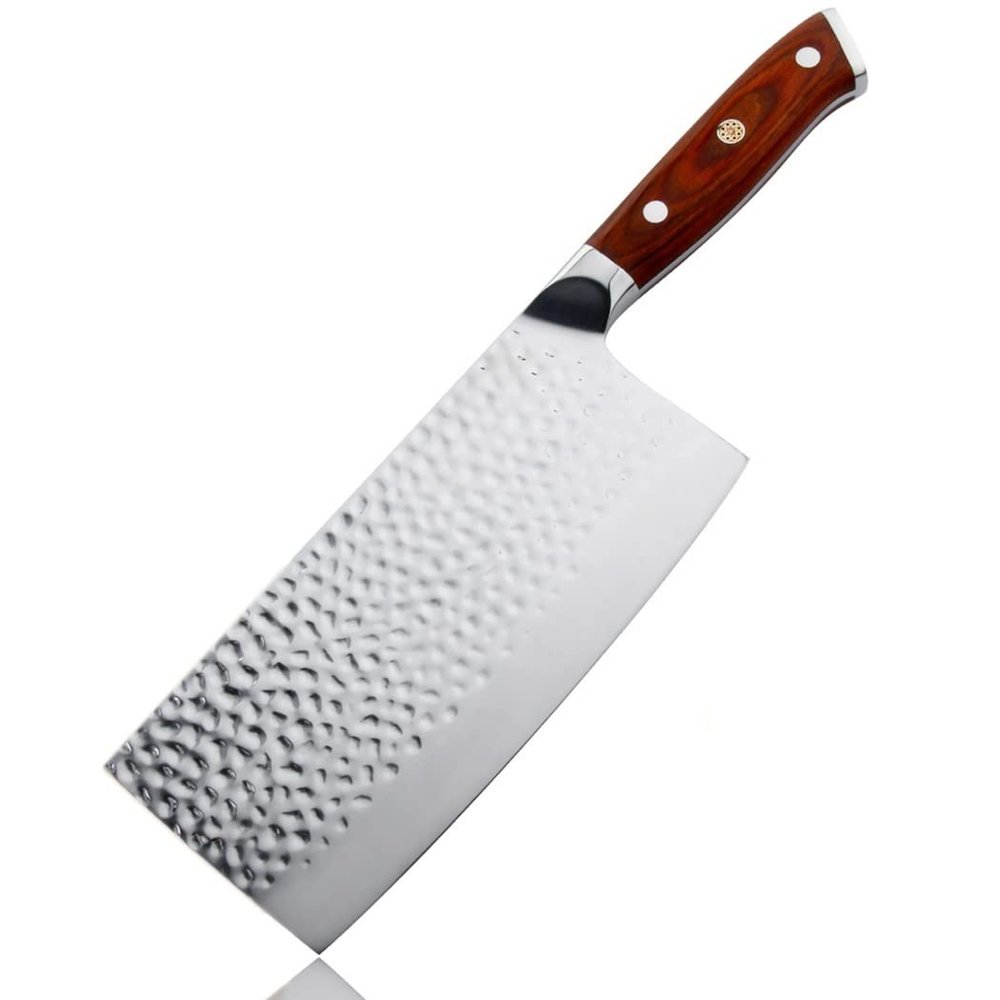 Meat Cleaver, 7" Cleaver Knife Forged Blade German 1.4116 Steel Meat Slicing Cooking Knife Razor Sharp Kitchen Knives Wood Handle