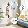 IBUYKE Coat Rack Stand, Freestanding Coat Tree with Solid Round Base and 8 Hooks, Easy Assembly Wooden Coat Hanger, Clothes Rack for Hallway Entryway, Living Room, Bedroom, Office, Brown WD-113 view 2