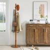 IBUYKE Coat Rack Stand, Freestanding Coat Tree with Solid Round Base and 8 Hooks, Easy Assembly Wooden Coat Hanger, Clothes Rack for Hallway Entryway, Living Room, Bedroom, Office, Brown WD-113 view 3