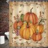 Boziqr Fall Shower Curtains for Bathroom, Autumn Pumpkin Harvest Farmhouse Thanksgiving Halloween Fabric Shower Curtain with Hooks Set 70x70 Inch view 3
