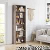 FOTOSOK 6-Tier Open Bookcase and Bookshelf, Freestanding Display Storage Shelves Tall Bookcase for Bedroom, Living Room and Office, Oak view 2