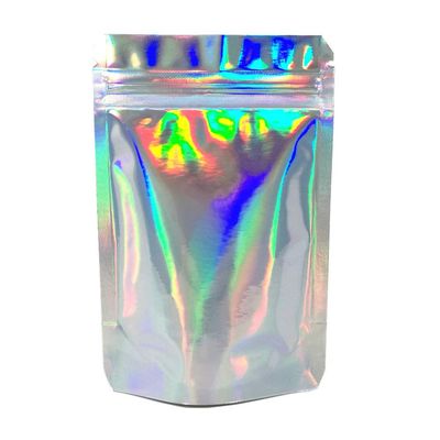 FERENLI 100 Pieces Resealable Mylar Bags Stand Up Foil Pouch for Zip Aluminium Foil Lock Food Storage Packaging Airtight Zipper Pouches (4.3x6.3 inch, Glitter)