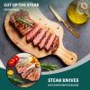 Bamboo Silverware Set for 18, 90 Piece 18/8 Stainless Steel Golden Cutlery Set, Natural Bamboo Handle Cutlery Sets, Household Kitchen Utensil Flatware Sets, Dishwasher Safe (90pcs) view 4