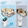 Acekool Portable Air Conditioner 14,000 BTU 3-IN-1 Quiet AC Unit Remote Control, Built-in Dehumidifier, Fan, Auto, Sleep Modes, Cools Room to 750 sq. ft, Exhaust Hose & Window Kit, 24H Timer, White view 2