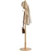 IBUYKE Coat Rack Stand, Freestanding Coat Tree with Solid Round Base and 8 Hooks, Easy Assembly Wooden Coat Hanger, Clothes Rack for Hallway Entryway, Living Room, Bedroom, Natural Color WD-115 view 1