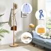 IBUYKE Coat Rack Stand, Freestanding Coat Tree with Solid Round Base and 8 Hooks, Easy Assembly Wooden Coat Hanger, Clothes Rack for Hallway Entryway, Living Room, Bedroom, Natural Color WD-115 view 2