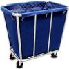 Commercial Laundry cart with wheels,10 Bushel Large Industrial Rolling Laundry Hamper with Waterproof Lining,Home Heavy Duty Laundry Baskets with Stainless Steel Frame, 260 LBS Load view 1