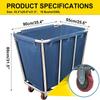 Commercial Laundry cart with wheels,10 Bushel Large Industrial Rolling Laundry Hamper with Waterproof Lining,Home Heavy Duty Laundry Baskets with Stainless Steel Frame, 260 LBS Load view 2