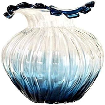 HongLianRiven Sculpture Vase Vase Countertop Glass Vase Crystal Vase Flower Vase Gradient Style Flower Mouth Embossed Floor Vase Crafts