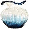HongLianRiven Sculpture Vase Vase Countertop Glass Vase Crystal Vase Flower Vase Gradient Style Flower Mouth Embossed Floor Vase Crafts view 1