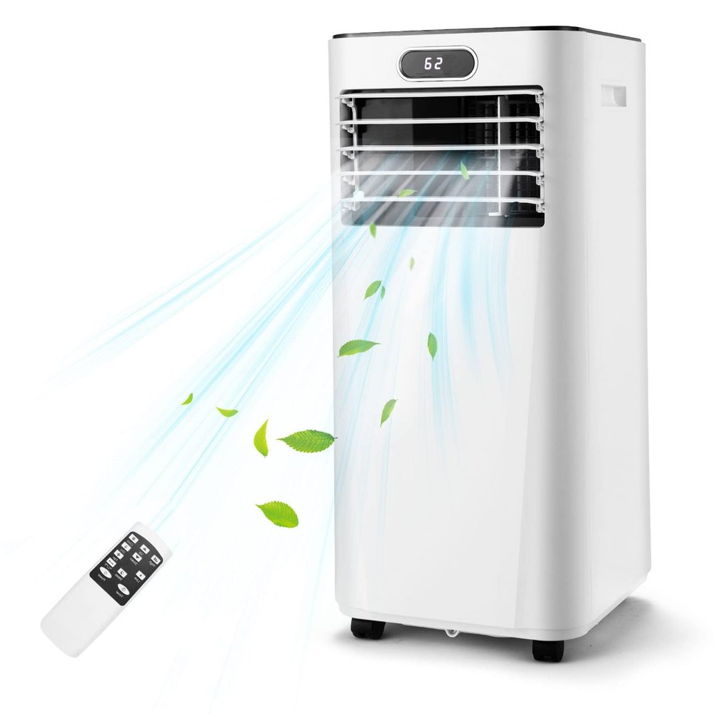 DORTALA Portable Air Conditioner 8000 BTU, 3-in-1 AC Unit with Remote Control, Dehumidifier, 24H Timer, Window Kit, Standing AC Cooling Unit for Home Office, White