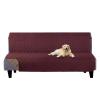 U-NICE HOME Futon Sofa Covers Reversible Sofa Slipcover Armless Cover Furniture Protector Couch Cover Water Resistant (Futon, Burgundy/Tan) view 1