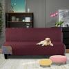 U-NICE HOME Futon Sofa Covers Reversible Sofa Slipcover Armless Cover Furniture Protector Couch Cover Water Resistant (Futon, Burgundy/Tan) view 2